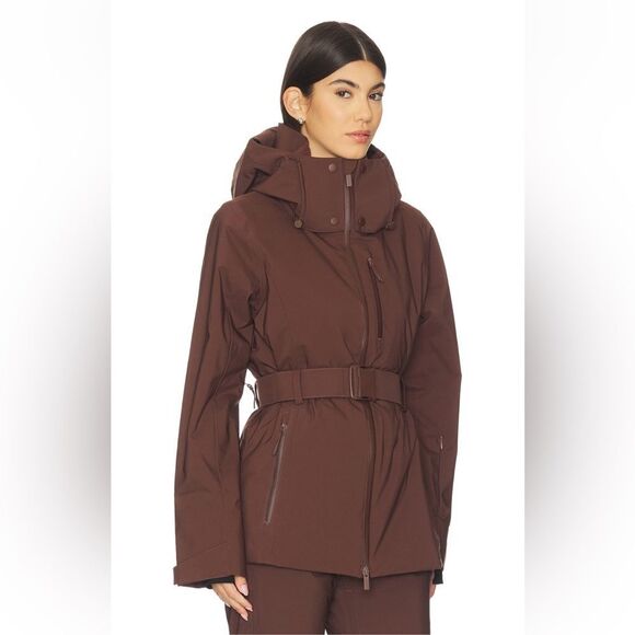 Halfdays Aston Jacket Spiked Cocoa Brown Belted Ski Jacket XS NWT - Picture 2 of 3